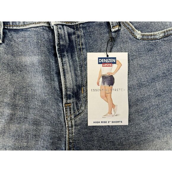 NWT Levi's Denizen High-Rise Jean Shorts Denim 3" Inseam size 4/W27 Fringe Hem - Picture 5 of 7